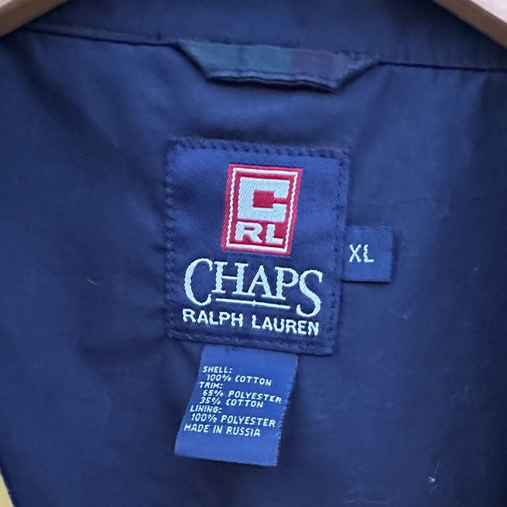 Vintage Chaps Navy and Green Plaid Windbreaker EUC - Picture 2 of 10